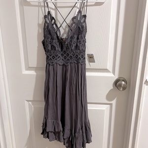 Free people Adella dress gray size small NWT